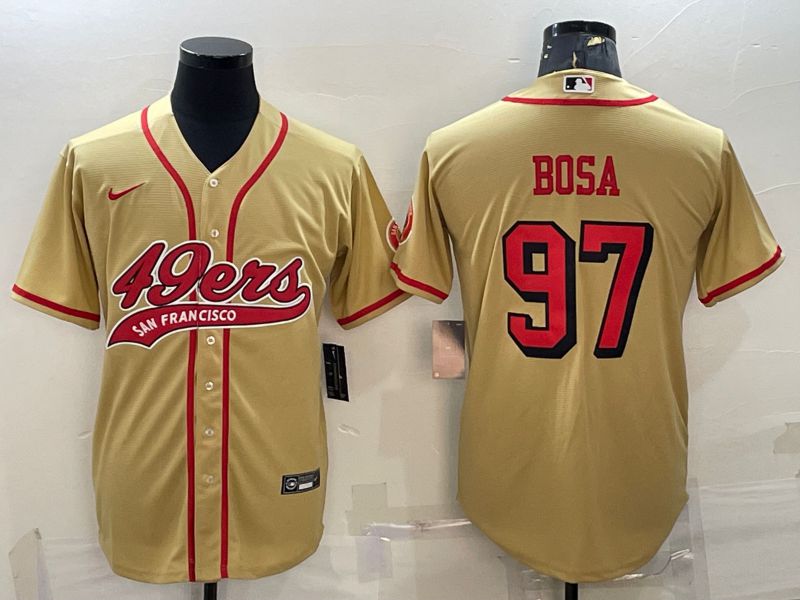 Men San Francisco 49ers #97 Bosa Yellow Nike Co branded Jerseys